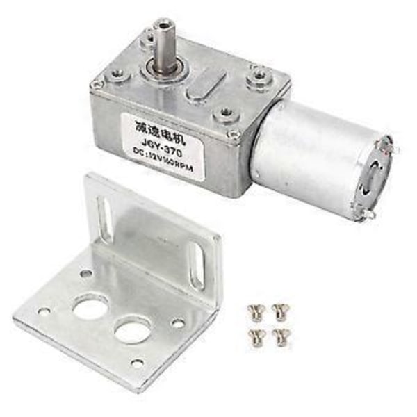 DC-vaihdemoottori, yksiakselinen CW CCW, itselukittuva kierukkavaihdemoottori jalustalla, etikettitulostimille, uuneille, 12 V, 160 RPM