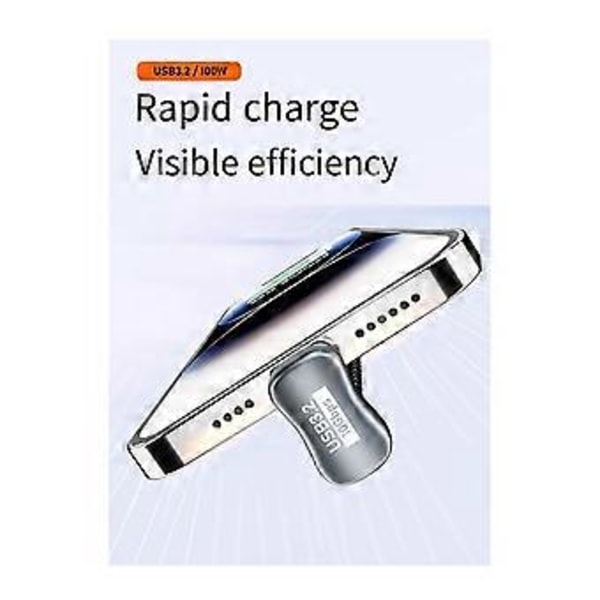 PD 100W USB C till Typ C Vinklad OTG Datakabel USB 3.2 Gen 2 10Gbps Datasynkronisering 5A Strömförsörjning 4K60Hz,J