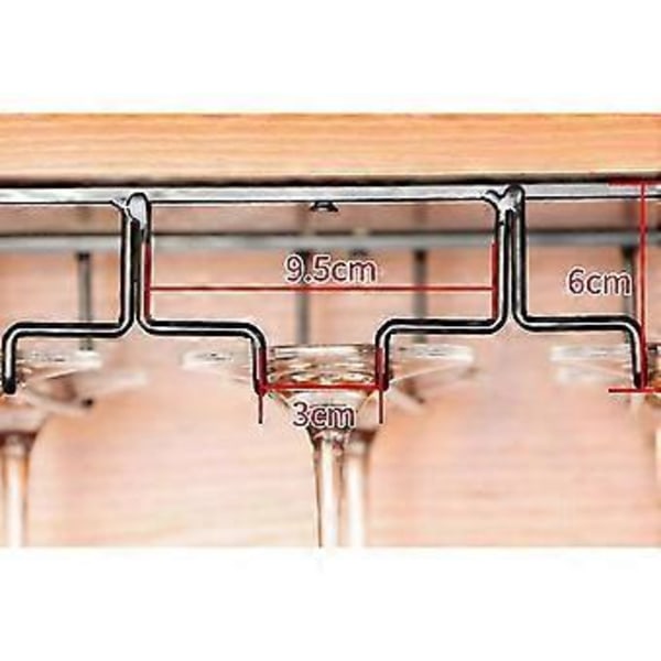 Hængende Glas Rack - Vinglas Rack Med 6 Skinner Til