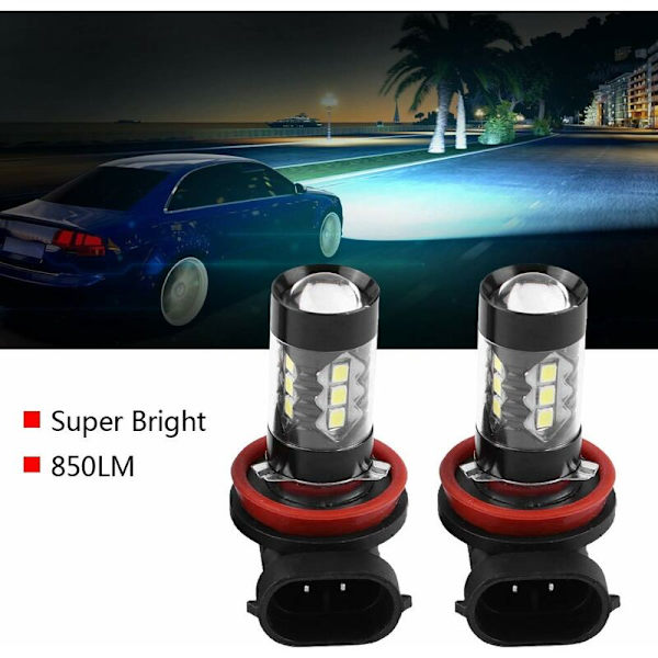 H8 H11 Led-polttimot Xtreme Super Bright 6000k 2 kpl H11 H8 12v-24v 80w Auton suurtehoiset sumuvalot Led-päiväajovalot H11 Led-sumuvalot