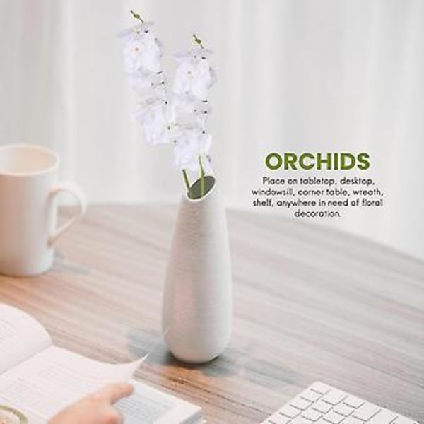 2 st 96 cm Konstgjorda Real Touch Orkidéer Blommor 9 huvuden Latex Phalaenopsis Stjälkar För DIY Bröllop