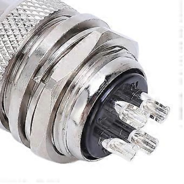 2 st Aviation Plug Socket Connector Zinklegeringsskal Koppar Silverpläterade Kontakter 4 Pin