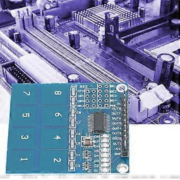2 st Touch Sensor Modul Digital TTP226 Kapacitiv 8-kanals Elektrisk Utrustning
