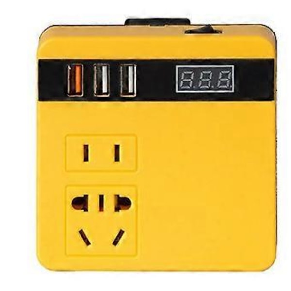 Multifunktionel Strømomformer DC 18V til 220V Inverter Adapter Strømforsyning Inverter til 18V 20V Batteri