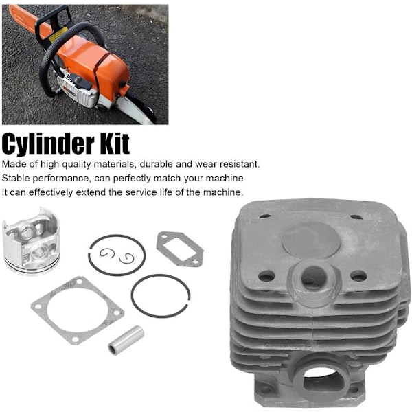 Cylindersæt, 52mm Cylinder Stempelpakning 1119 020 1202 Udskiftning Høj Kompatibilitet med Stihl MS038 380 Motorsav Dele