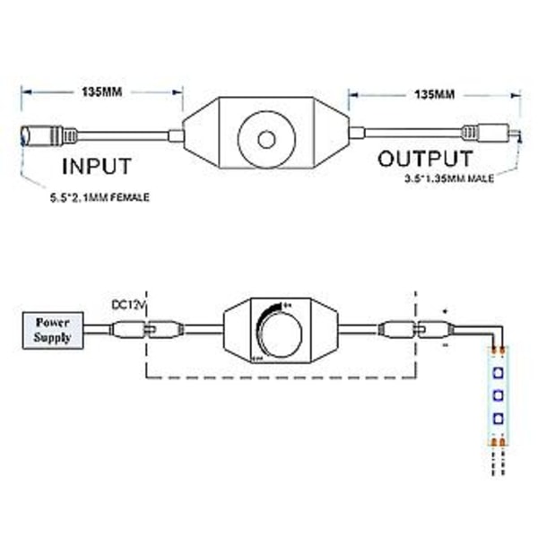 Dimmer, 12v-24v Dimmer S För Strip S, Enkel