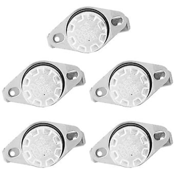 5 stk. KSD301 Kontakt Temperaturkontrol Termostat 250V 10A NO 80℃, Termisk Kontakt til Husholdningsapparater, Overophedningsbeskyttelse, Høj Holdbarhed, Nem