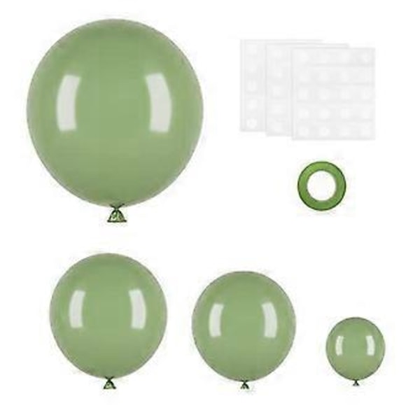 Grön Ballong Båge Kit Födelsedagsdekoration Bröllopsballong Bakgrundsdekoration