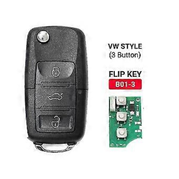 Keydiy B01-3 Fjernbetjening Bilnøgle Universal 3 Knap Style Kompatibel med Kd900/-x2 Mini/ Urg200