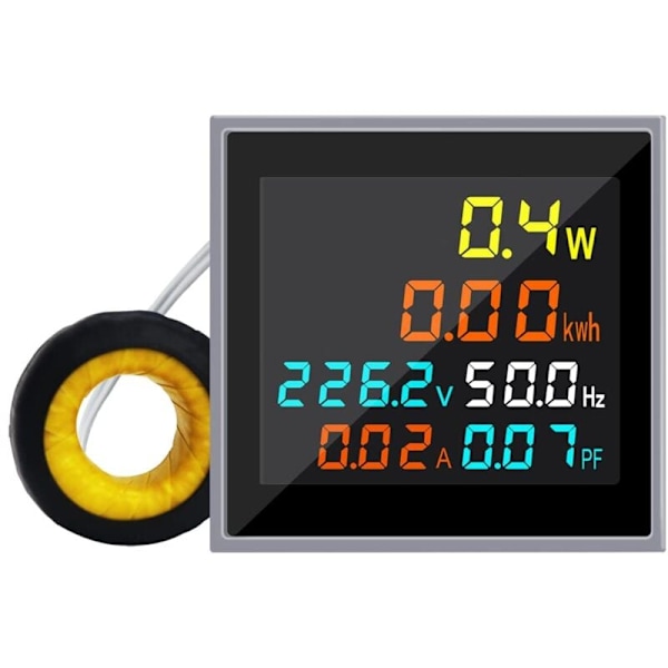 Mini AC Energimåler 1 Fase 110V 220V 100A Voltmeter Amperemeter Wattmeter Frekvenstester HD LCD Display Power Faktor Volt Amp Monitor