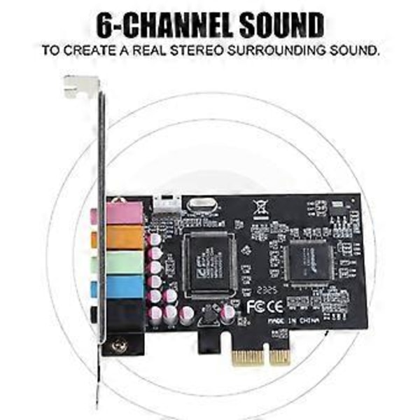 5.1 Sisäinen äänikortti PC:lle Windows 8 3D Stereo PCI-e Äänikortti CMI8738