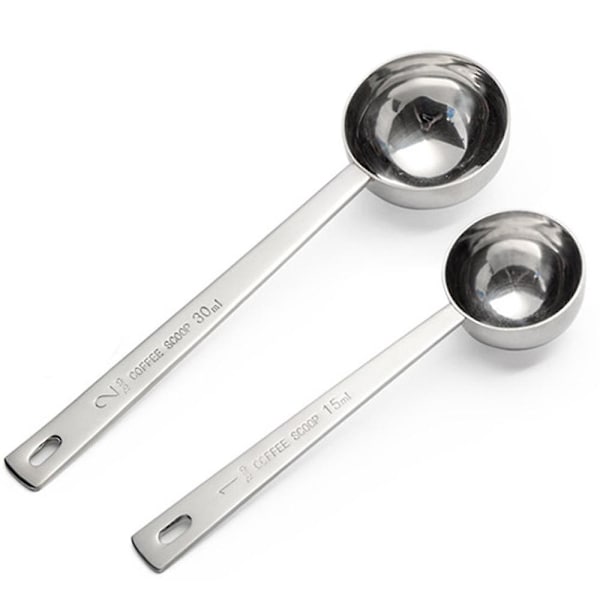 2-pack kaffeskop, matskedsmått innehåller 1 matsked (15 ml) och 2 matskedar (30 ml)