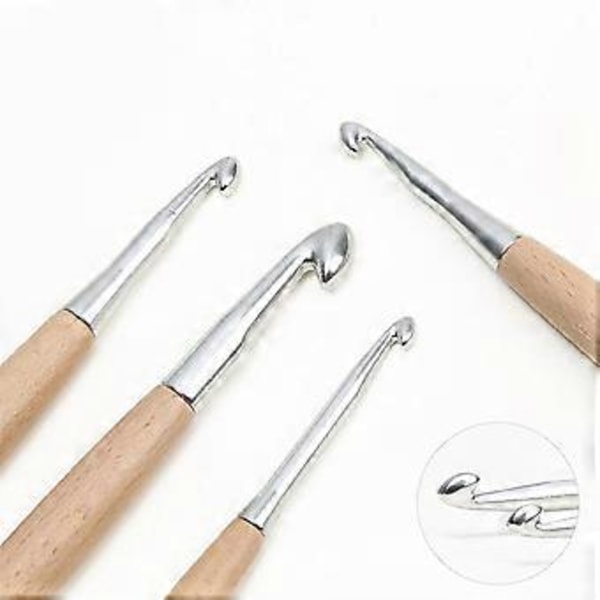 11 stk. Heklenåler 3,0 mm–12 mm, heklenåler med trehåndtak, enkelthode heklenåler, heklenåler