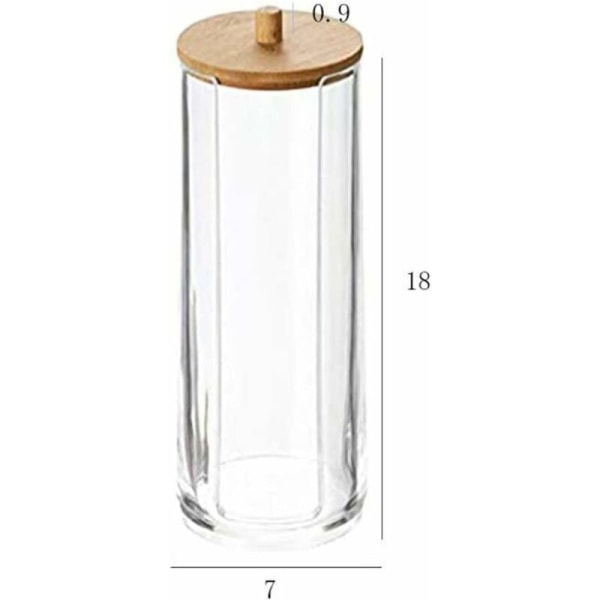 Bomullsrondellhållare i glas, bomullspinnförvaringslåda, bomullskuldammlåda, transparenta bomullspinnar för badrum, sminkborttagning L