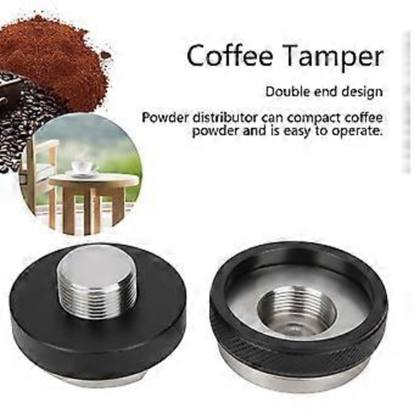 51 mm Dobbelt Hoved Kaffepulver Hammer Rustfrit Stål Kaffefordeler Café Forsyninger
