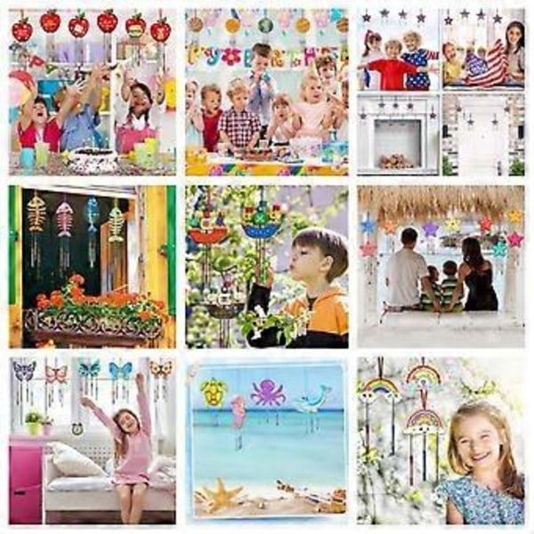 Barns Vindspel Ornament DIY Målade Födelsedags Konstaktivitet Dekoration Hänge, Cirkelset