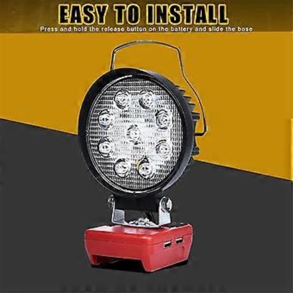 Til 18V/20V Li-Ion Batteri LED Arbejdslampe 4 Tommer Lommelygte Bærbar Nødlys Flood Lampe Campinglampe