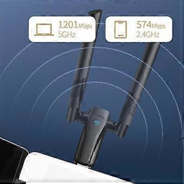 1800Mbps WiFi 6 USB-adapter 5G/2,4GHz Trådlöst Wi-Fi-nätverkskort Högförstärkningsantenn