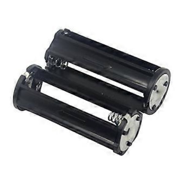 Lommelygte Lampe Adapter til Case Konverter 2 stk. Batteriholder Sort Cylindrisk AAA Plastik Batteriholder Adapter til