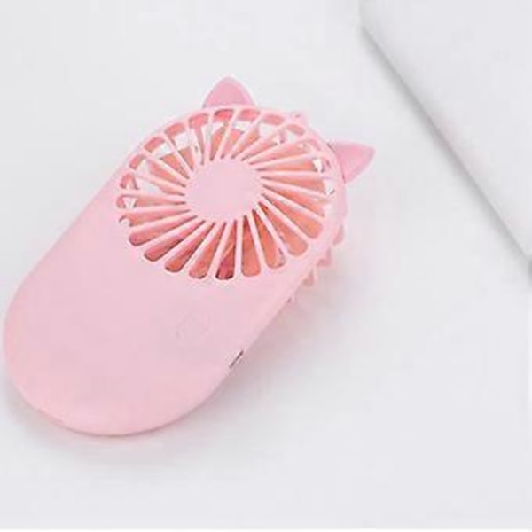 Sarjakuva Ultraohut Mini Kannettava Tuuletin Söpö Lemmikki Tasku Hiljainen Toimisto Pöytäkone USB Pieni Tuuletin, Pinkki