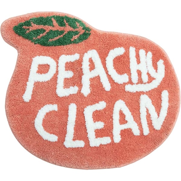 Peach Bathroom Rugs and Mat Cute Cartoon Bath Mat Kids Bathroom Decor Peachy Plush Coral Pink Non-Slip Foot Mat Absorbent Bathtub Rug