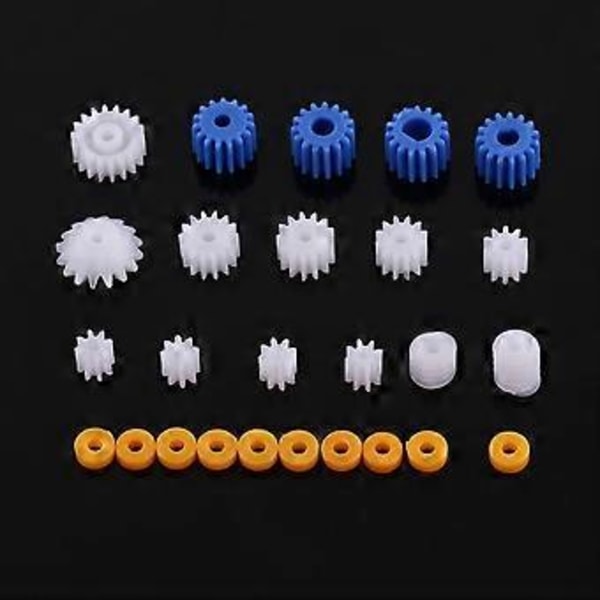 26 stk. Plast Spindel Snekkegear & Bøsning 2MM/2.3MM/3MM/3.17MM/4MM til Fly Bilmodel
