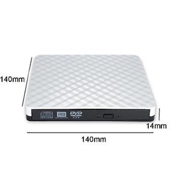 Extern USB 3.0 DVD RW CD-brännare för PC Laptop, Portabel Optisk Enhet Brännare Läsare Spelare Fack Portab