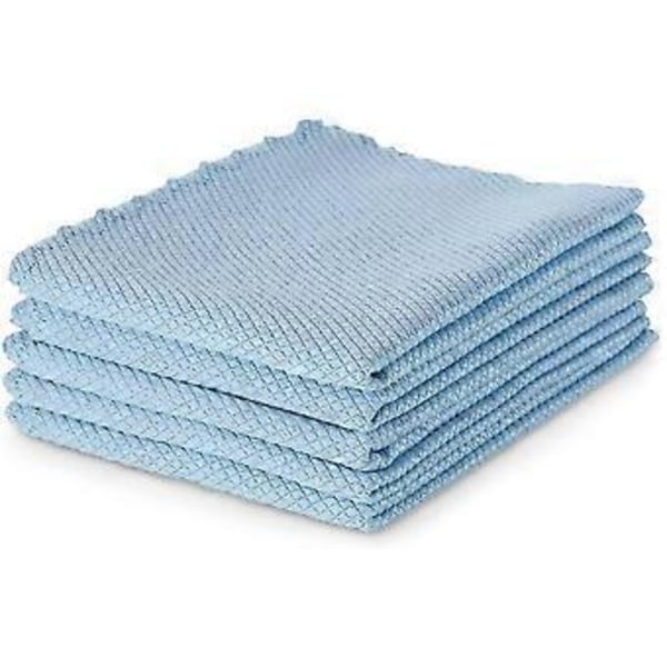 5-pack Glasrengöringsdukar, Fiskfjällsrengöringsdukar Mikrofiber