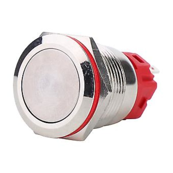 Painonappikytkin DC9-30V 19mm 1NO 1NC Ruostumattomasta teräksestä valmistettu kuori Itselukittuva, litteä pää, itselukittuva kytkin, kestävä metallinappi teollisuuteen ja