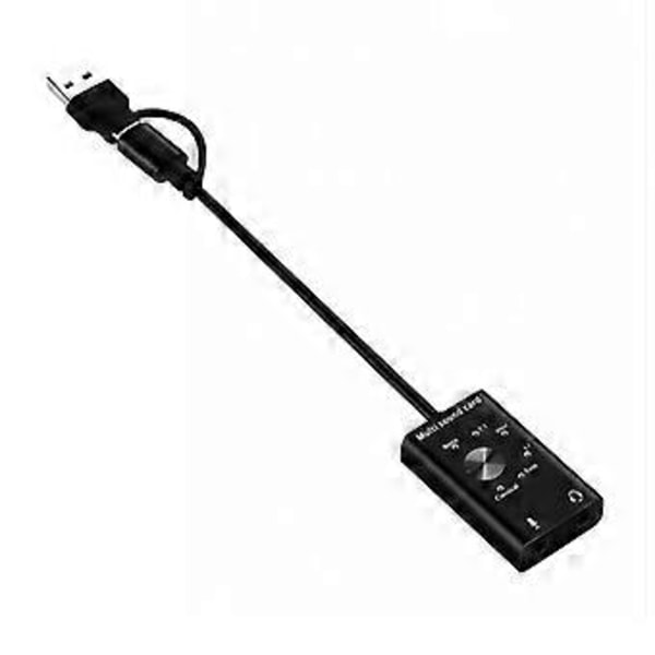 Ulkoinen äänikortti USB2.0 Type C Stereo Mikrofoniadapteri Ammattimainen Muunnin Kannettavalle Tietokoneelle Kuulokkeille PC Kaiuttimelle