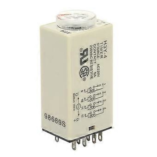 H3Y-4 Virran Kytkentä Viiverele 0-60 Minuutin Aikarele AC 220V 5A