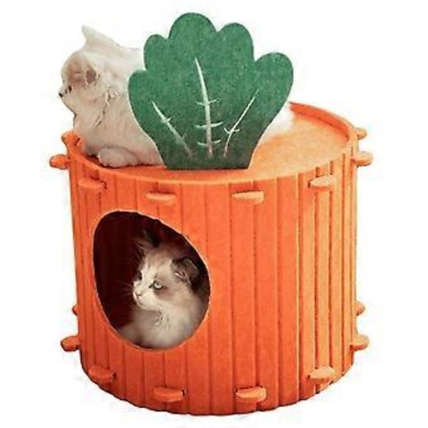 Söt Djurbädd Avtagbar Stor Kattkoja Ljudreducering Privat Kattlägenhet för Innekatter Kattunge Mysig Bekväm A