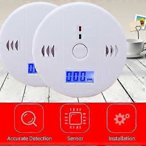 Kolmonoxidvarnare för hemmet Batteridriven Hög Känslighet LCD CO-larm