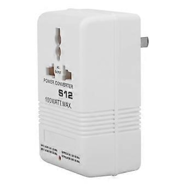 Step Up Down Spenningsomformer Strømkonverter 100w 110v/120v Til 220v/240v Reiseadapter Sw-s12 Strømutstyr-transformator (hvit) (1 stk)