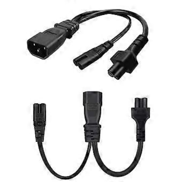 3 Terminaler IEC320-C14 till C5+C7 Strömkabel Hane till Hona Kontakt Sladd Tråd
