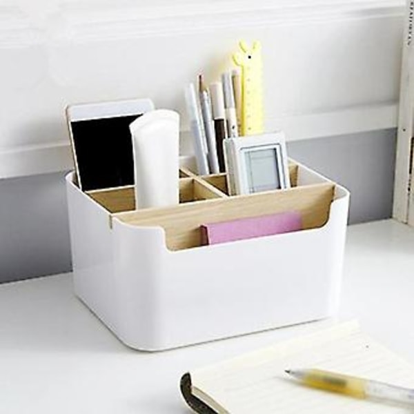 Fjärrkontrollhållare Skrivbords Makeup Organizer 5-facks Förvaringslåda Organizer För Vardagsrum B