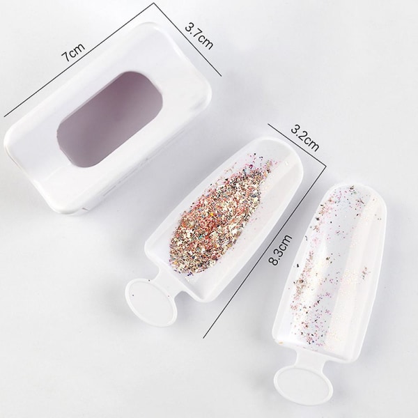 Dip Powder Genbrug Bakke System Negle Dip Bakke Negle Pulver Beholder Med Ske, Negle Dypning Pulver Starter Kit Opbevaringsboks Til Neglekunst An