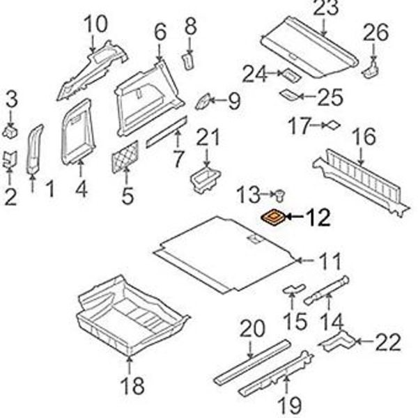 Indvendig bagagerumsmåtte Kompatibel - X5 E70 X6 E71 51479120283