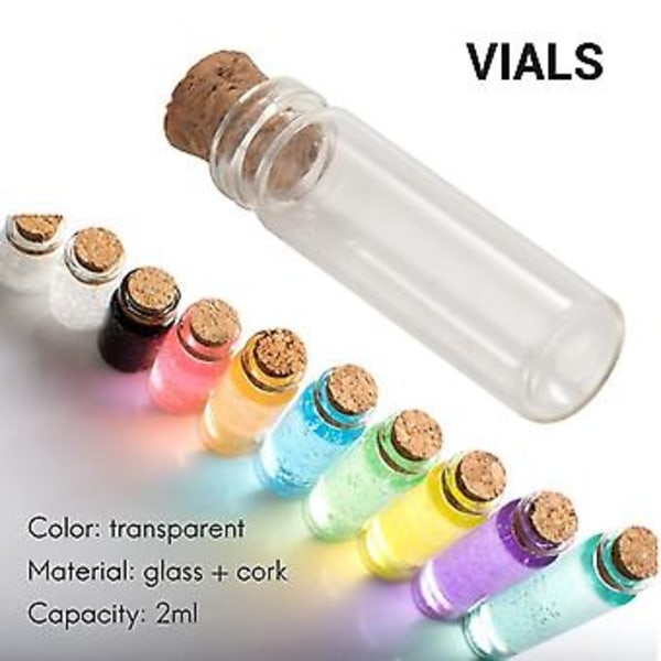 20 st 11x32mm Små Mini Tomma Genomskinliga Kork Glasflaskor Flaskor 2ml