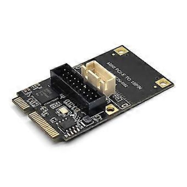 Mini PCIE - 19-nastainen 2-porttinen USB3.0-sovitinlaajennuskortti Riser Mini PCI Express - USB 3.0 5 Gbps -muunninkortti