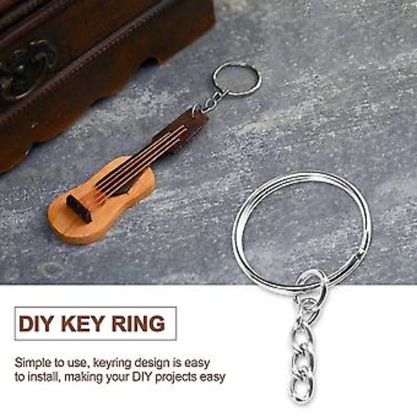 150 st Nyckelringsringar Nyckelkedjor Nyckelrings Kedjor Delade Metall Nyckelringar Med Länkkedja Och Skruv