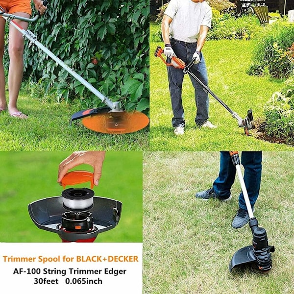 Trimmer Line Kompatibel med Black and Decker AF-100, Udskiftningsspole, 8 Udskiftningsspoler med 1 Spole Cover og 1 Fjeder