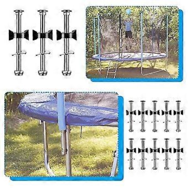 20 Stycken Trampolinskruvar Trampolintillbehör Trampolinstabilitetsverktyg Skruvdelar För Små Trampoliner