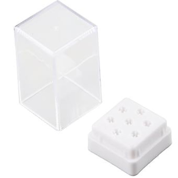 7 Hål Nagelfilsborr Huvuden Bits Hållare Organizer Box Behållare för Nagel Slip Huvuden Display