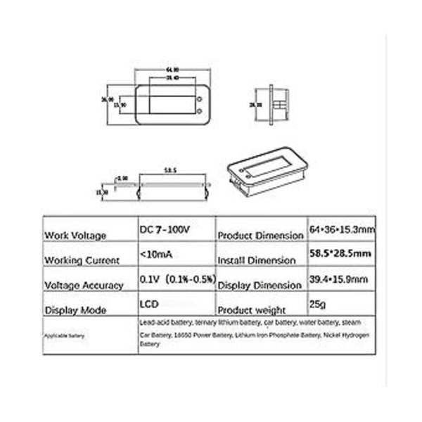 7-100v Digital Er Mon Volta Temperatur S Meter Til Bil Shi