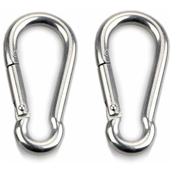 2 st Fästkarbinhake för tunga laster, sport, låshundar, gunghängmatta, 304 rostfritt stål, 8 mm tjocklek HIASDFLS