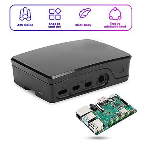 ABS-fodral Kapslingsbox Svart Vit Passar Raspberry Pi 4B Skyddande Skalbox Svart