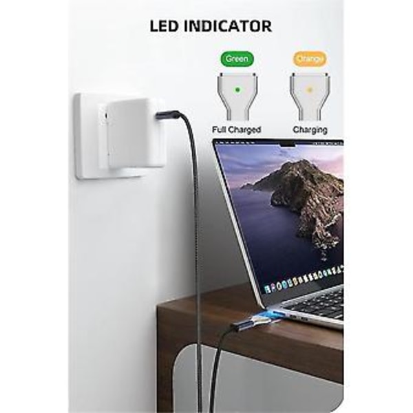 140 W USB C - magneettinen 3 -lataussovitin, yhteensopiva Pro 2023:lle (m2, 14/16 tuumaa), 2022:lle (m2)