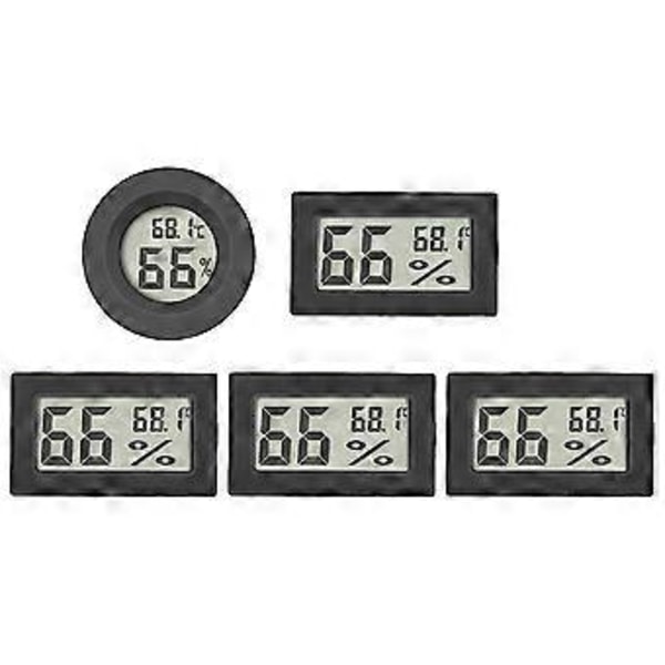 Mini Digitalt Termometer Hygrometer Innendørs Pakke med 5 Romtermometer Romtermometer Temperatur- og Fuktighetsmåler