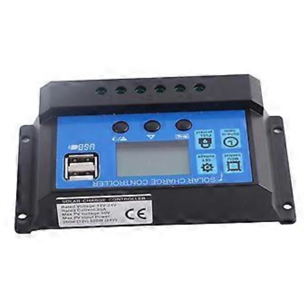 12V 24V Auto 20A Lyijyakku Aurinkolataussäädin PWM-säädin Kaksois-USB 5V Ulostulo